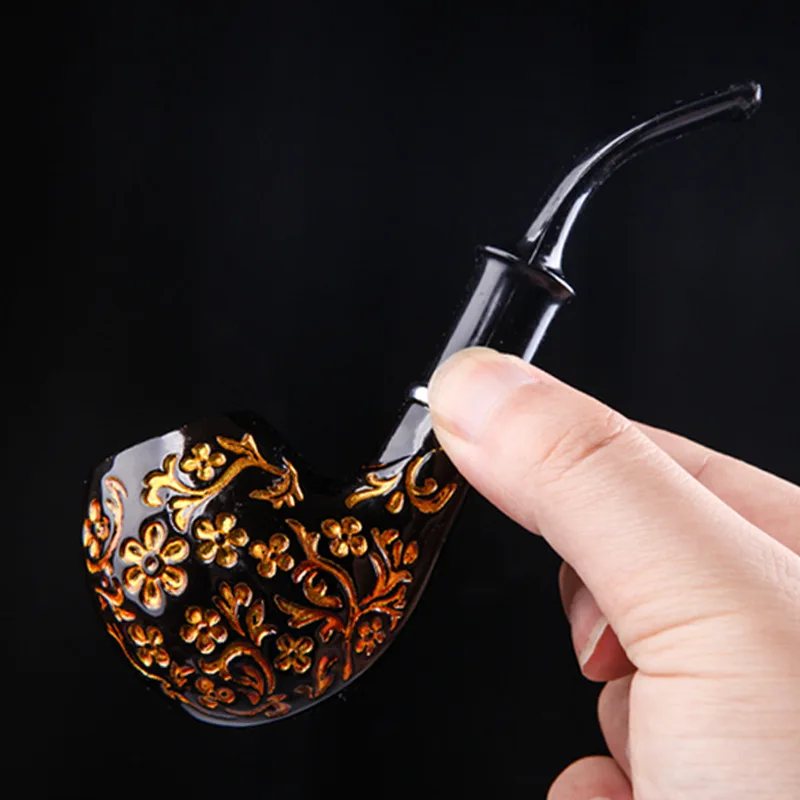 Curved Carved Tobacco Pipe Fashionable Retro Smoking Holders High-quality Reduce Tar Cigarette Filter Men Gift Smoking Tool
