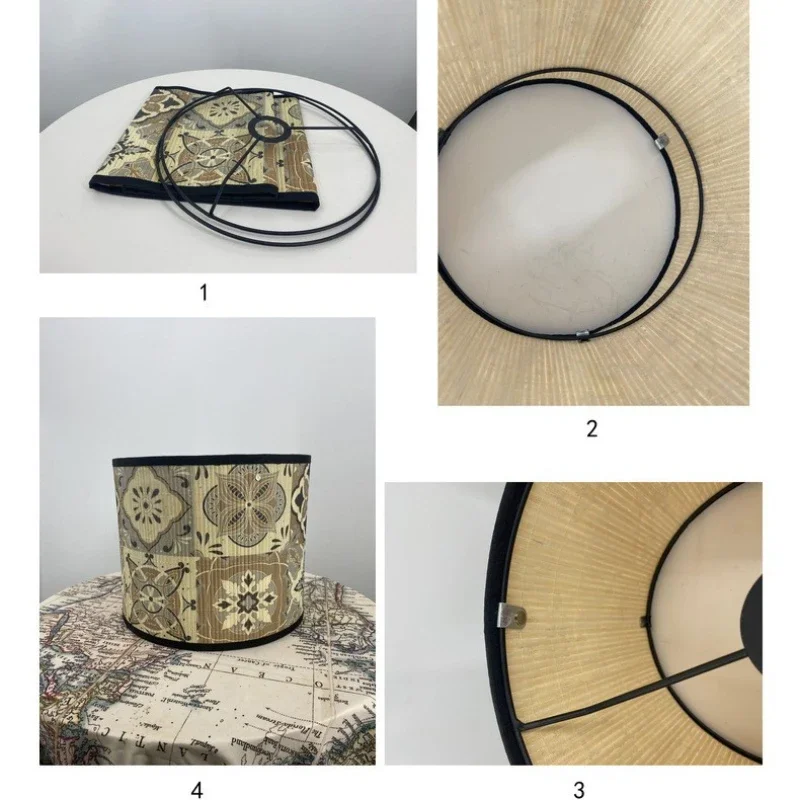 Table Lamp Lampshade Leopard Print Animal Pattern Printed Bamboo Lampshade E27