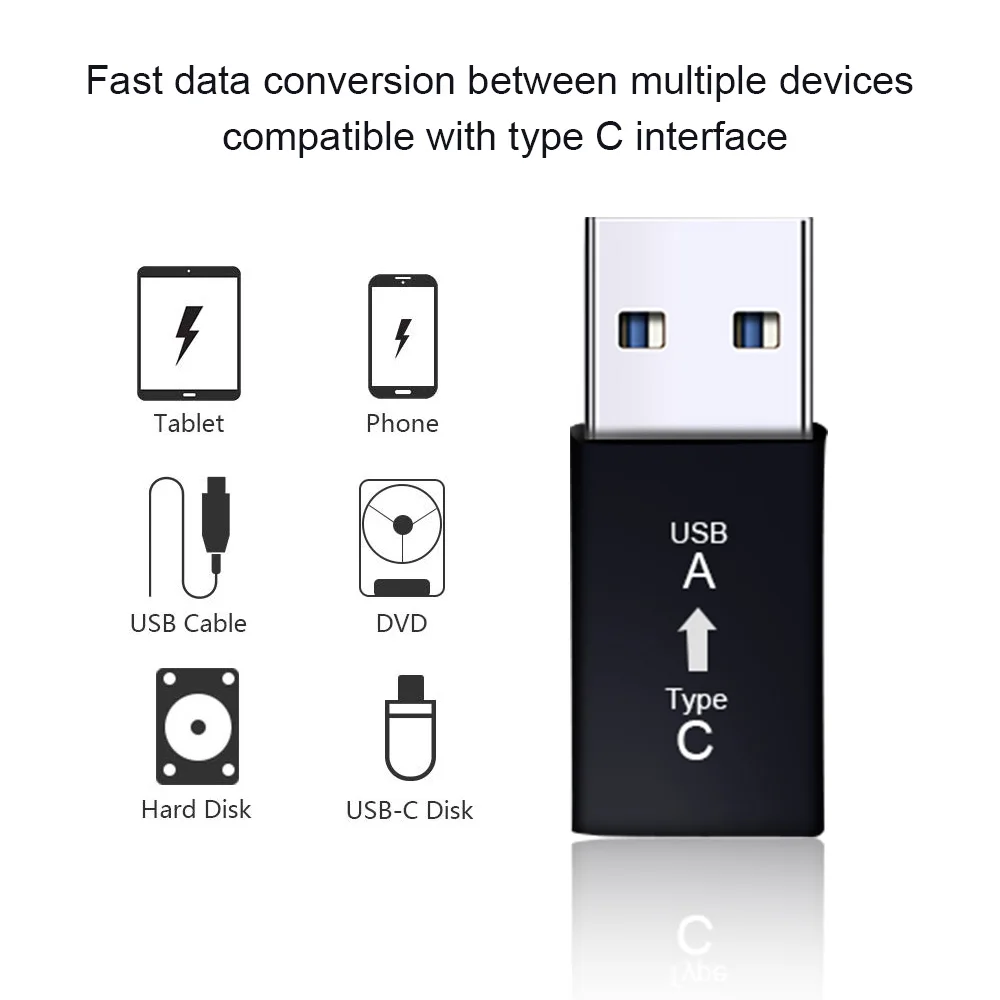 ใหม่ประเภท C USB 3.0อะแดปเตอร์ Fast แบบพกพาประเภท C ชาร์จข้อมูลอะแดปเตอร์แปลงสายสำหรับโทรศัพท์สมาร์ท PC คอมพิวเตอร์