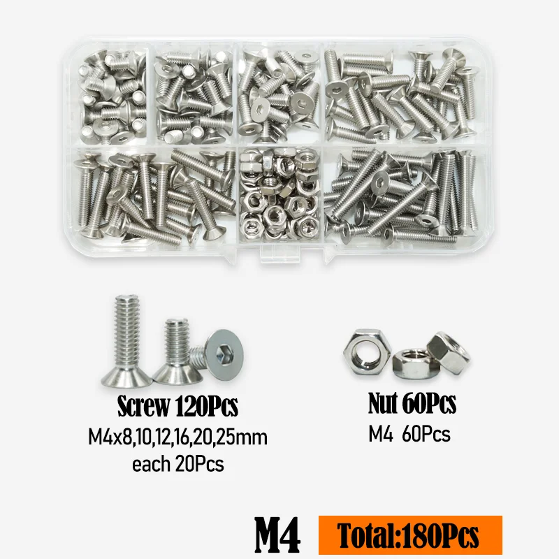Innen sechs kant versenkte Flach kopfs ch raube Kit m2, 5 m3 m4 m5 m6 Sechs kant Innen sechs kant mutter 2,5 Edelstahl din7991 Maschinen schraube – Detail 8