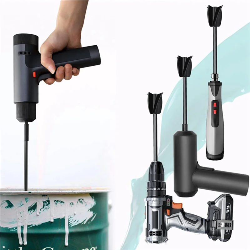 16個の樹脂ミキサーパドル、強力な混合用エポキシミキサーアタッチメント、再利用可能なペイントミキサー、ペイントスターラーアタッチメント-A77G