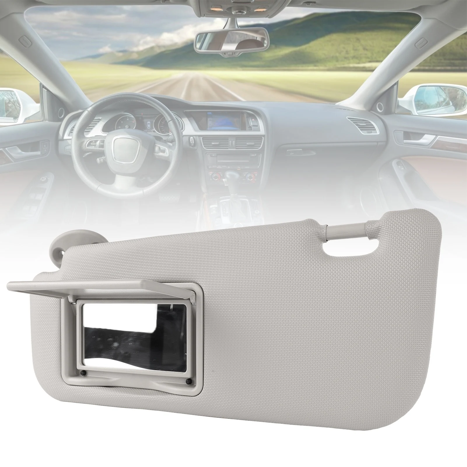 Car Sun Visor Car Sun Visor Left Driver Side Gray High Hardness Sun Visor with Vanity Mirror Sun Visor for Car PVC Car Sun Visor