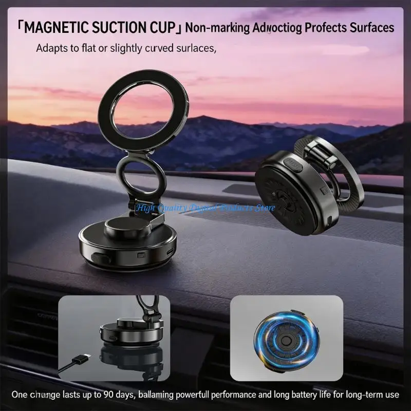 U2JE Premium Auto Mount With Reliable Vacuum Seal For Outstanding Stability