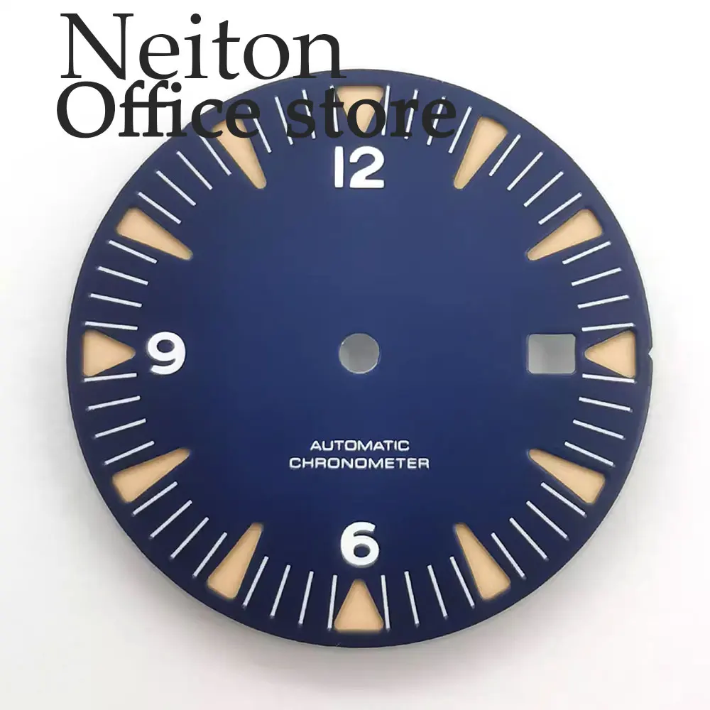 NEITON 31mm black blue sterile dial luminous fit NH36 NH36 ETA2824 2836 Miyota8205 8215 821A Mingzhu DG2813 3804 PT5000 movement