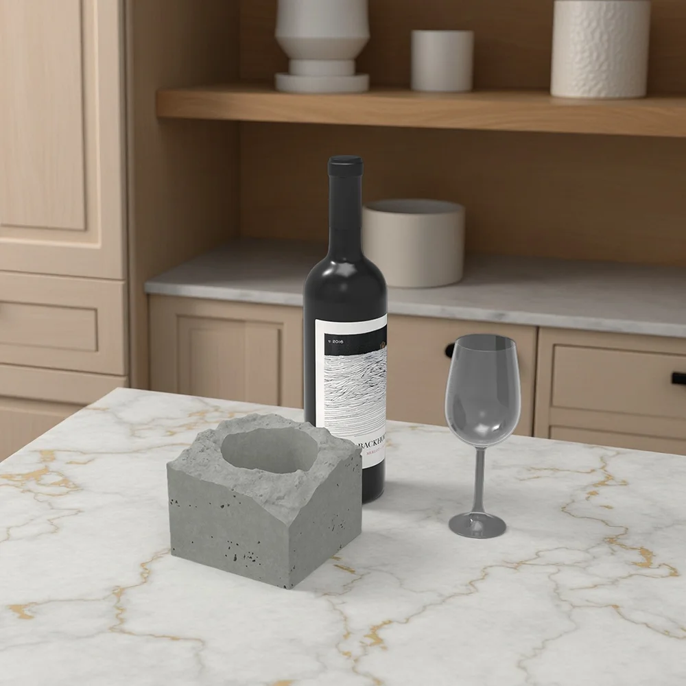 DIY Silicone Cement Mold, for Geometric Wine Bottle Holder , Irregular Reusable Concrete Molds for Industrial Home Decor - Image 2
