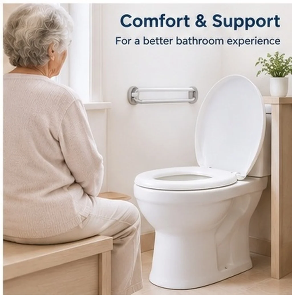 Elongated Eva Toilet Seat Cushion Cover Extra Cushioning Gentle Close Waterproof Surface Senior Bathroom Accessory 40x34cm