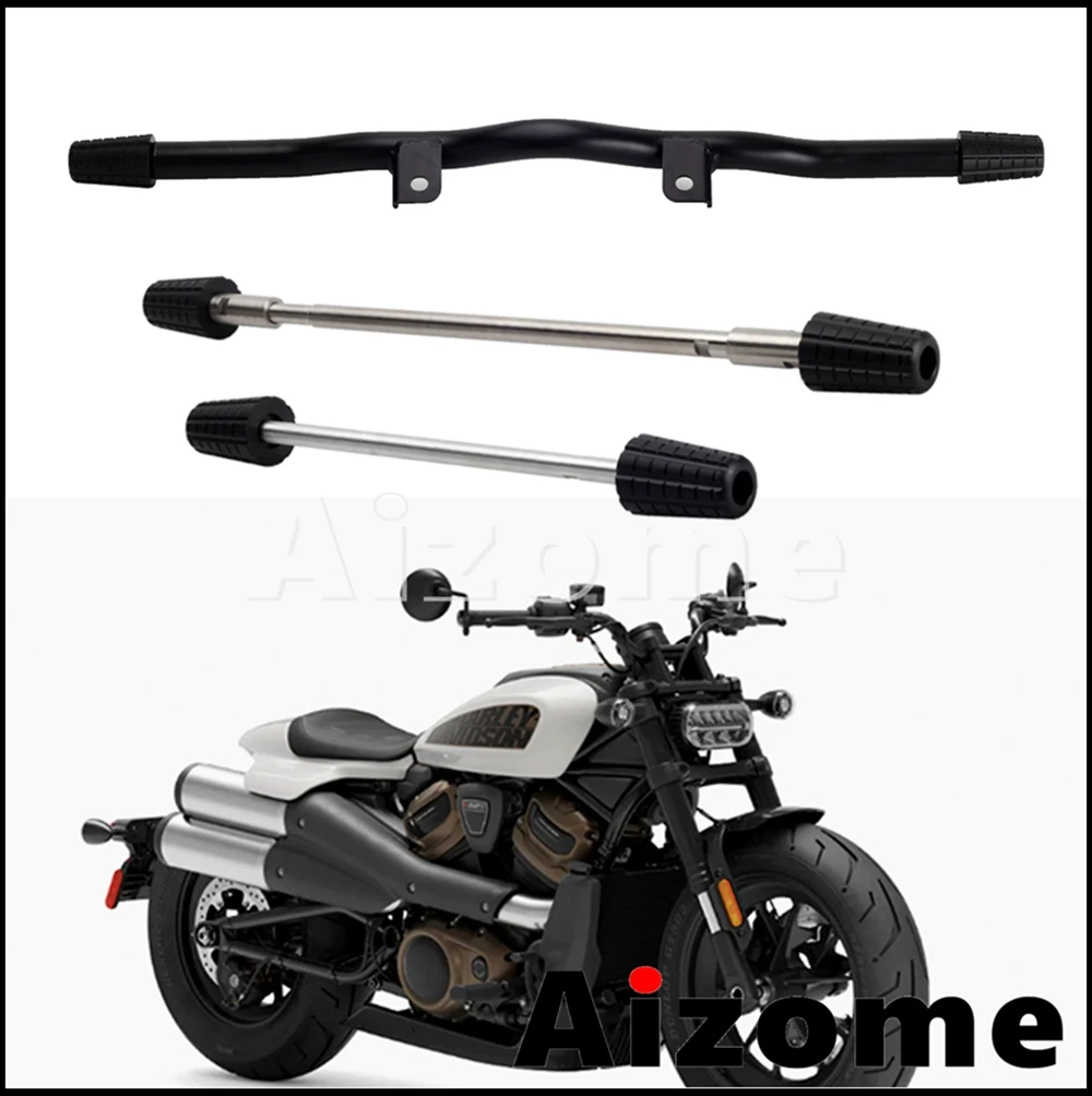 

Front & Rear Wheel Axle Fork Crash Sliders / Highway Peg Bumper Mid Control Crash Bars For Harley Sportster S 2021 2022 2023