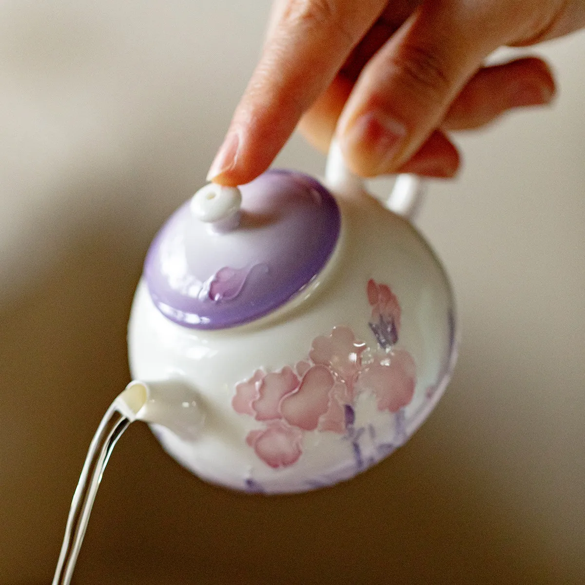 Ino Kiyosong Hand-Pained Iris Flower Eapo Aria-Yaki Handmade Buerfly Po High Aesheic Value Kung Fu Ea Se Single