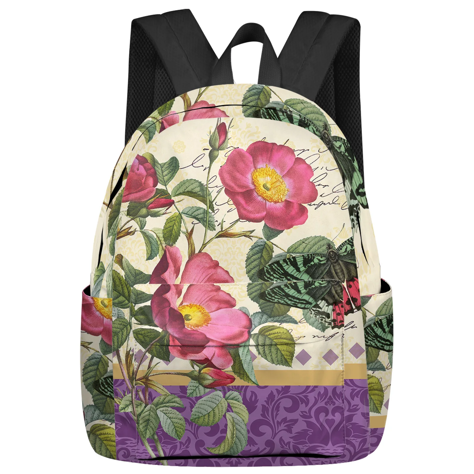 

Antique Plant Flower Butterfly Feminina Backpacks Teenagers Student School Bags Laptop Backpack Men Women Female Travel Mochila