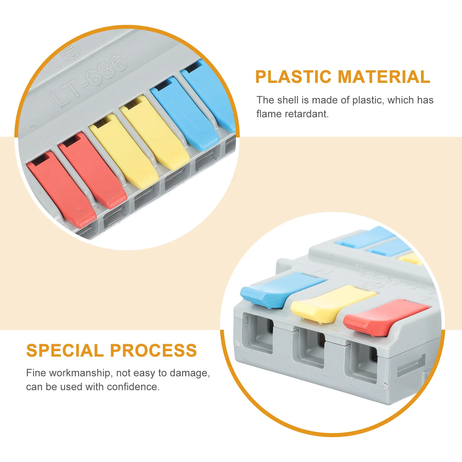 

10 шт., клеммные колодки для проводов, пластиковые термостойкие разъемы для электрических проводов, быстрое сращивание для проводки питания