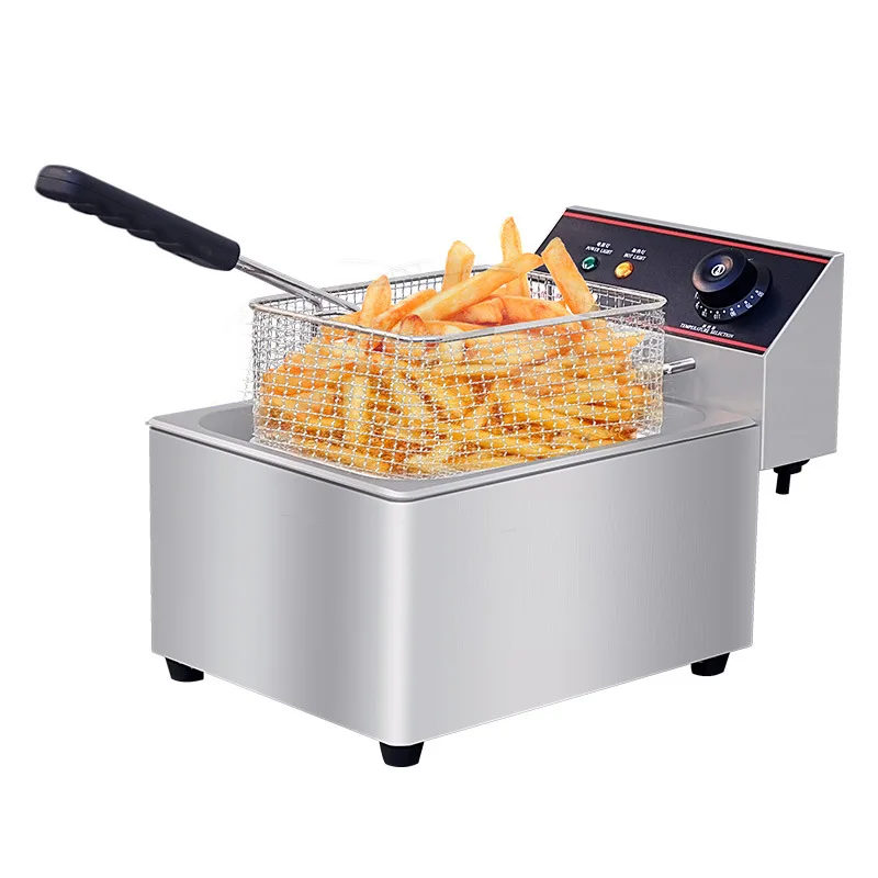Commercial fryer French fries machine Fried chicken wing stove Stainless steel single cylinder double cylinder electric fryer