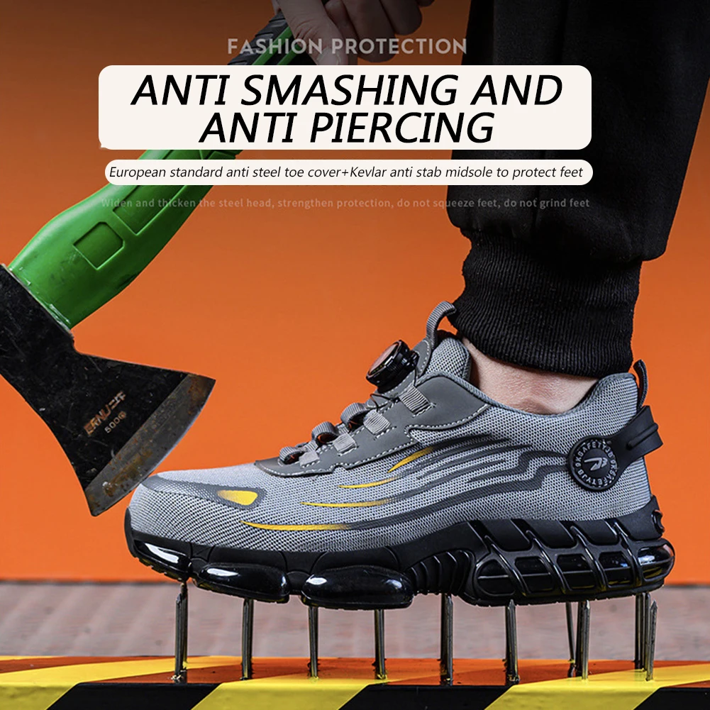

Mens Work Safety Shoes Convenient Rotating Buckle: For Industrial Setting