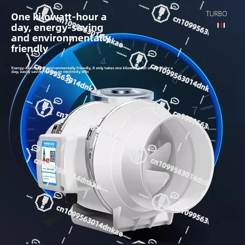 Ducted Exhaust Fan Silent Oblique Flow Pressurized Exhaust Fan Household Bathroom Ventilation Fan Kitchen Fume Exhaust