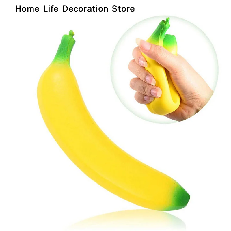 Anti-Stress Squishy Bananen-Spielzeug Langsam Aufsteigendes Jumbo Squishy Frucht-Quetschspielzeug Lustiger Stressabbau Druckreduzierer für Kinder und Erwachsene