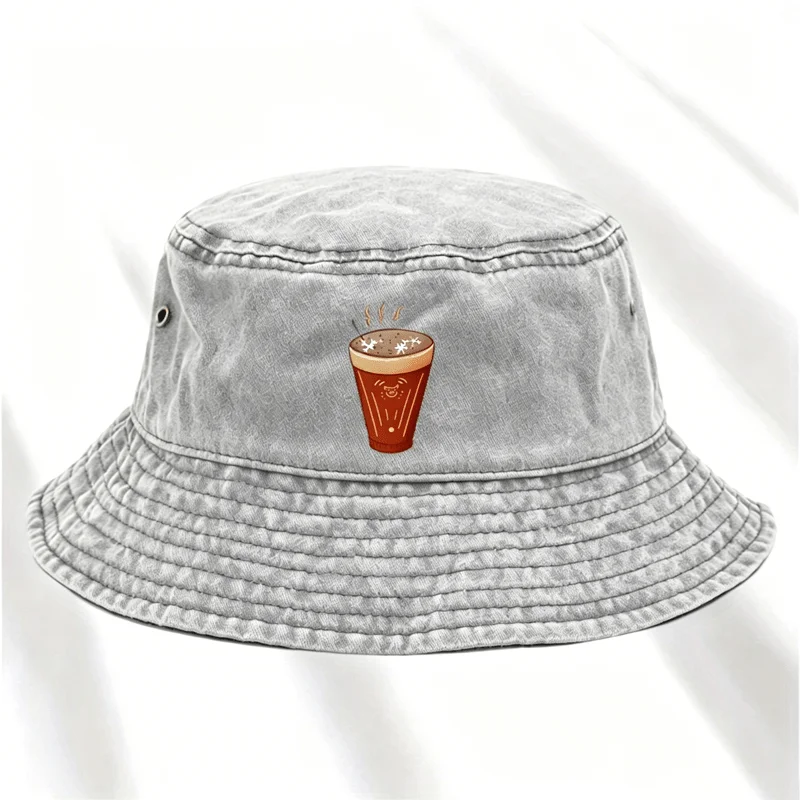 1pc Retro Easy Washed Fisherman Hat, Pattern Print, Vintage Style, Lightweight All-Match Bucket Hat X Fishing Hat X Dad Hat, Uni