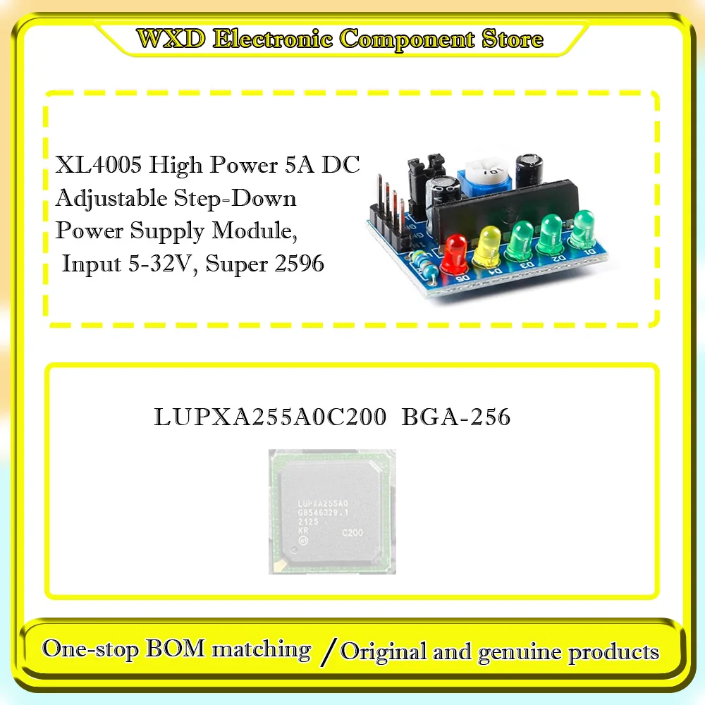 LUPXA255A0C200 XL4005 Módulo de fuente de alimentación reductor ajustable de alta potencia 5A CC, entrada 5-32V, Super 2596