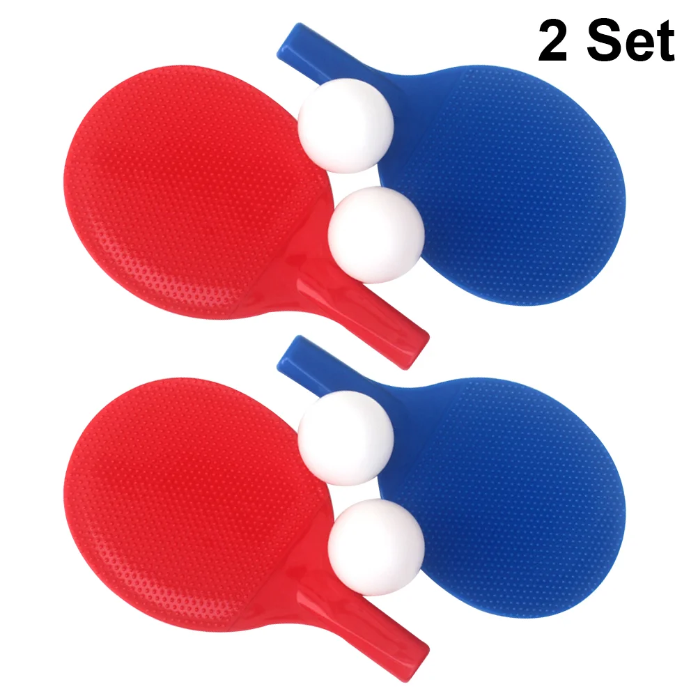 2 Sets Multifunction Child outside Toys Balls Bat for Kids Table Tennis Rackets