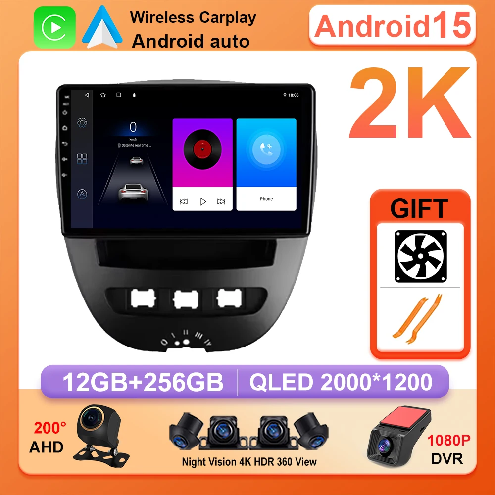 

car android For Peugeot 107 Toyota Aygo Citroen C1 2005-2014 Multimedia autoradio WIFI Wireless Carplay Android Auto Car Radio