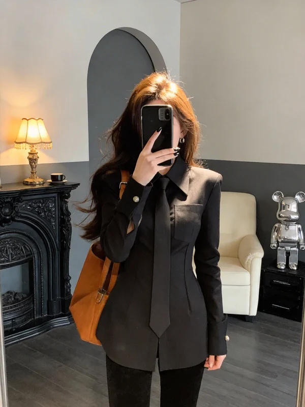 

Весна 2026: Женский теплый вязаный топ с длинным рукавом, приталенный, повседневный, для города, с утягивающим эффектом на талии, для ежедневной носки