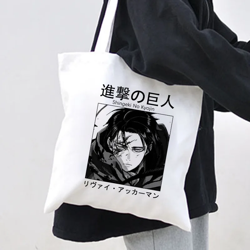 Bungou Stray Dogs Shopping Japanese Shoulder Bag Casual Resuable Eco Tote Bags for Women Large-capacity Shopper Anime Handbag