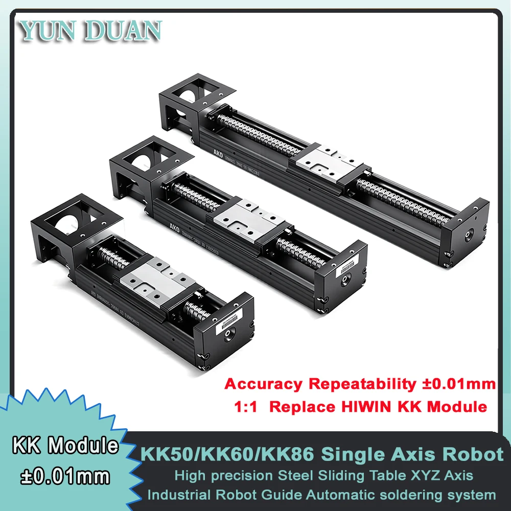 High precision Module Single Axis Robot Linear Rail Stage Steel Sliding Table Replace HIWIN KK60 0.01mm Industrial Robot Guide
