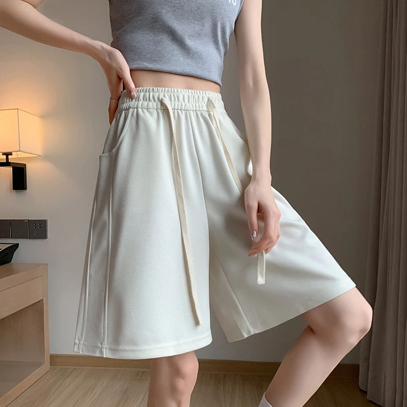 Women's Summer Casual New Style Slimming Five-Quarter Pants 2026 High Waist Drawstring Shorts Mid-Length Trousers Sports Shorts
