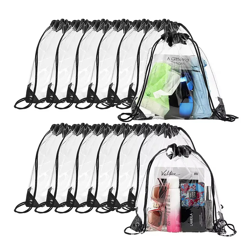 1/2/3PCS Transparent Drawstring Backpack Fruit storage Tote Gym Bag Sport Pack  Unisex Large Capacity Lightweight Beach Backpack