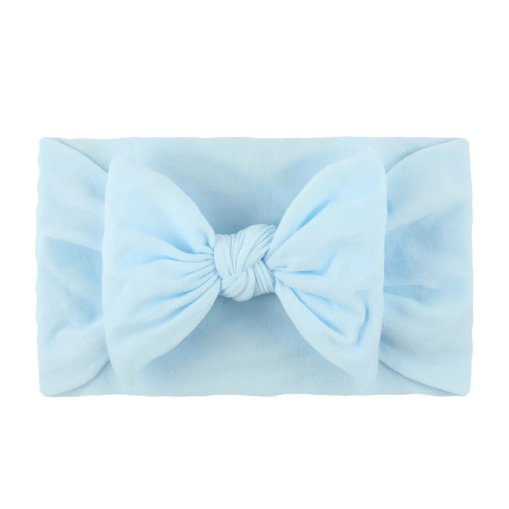 Solid Cable Bow Baby Headband for Child Nylon Layers Headwear Kids Elastic Turban Headwraps Newborn Boys Girls Hair Accessories