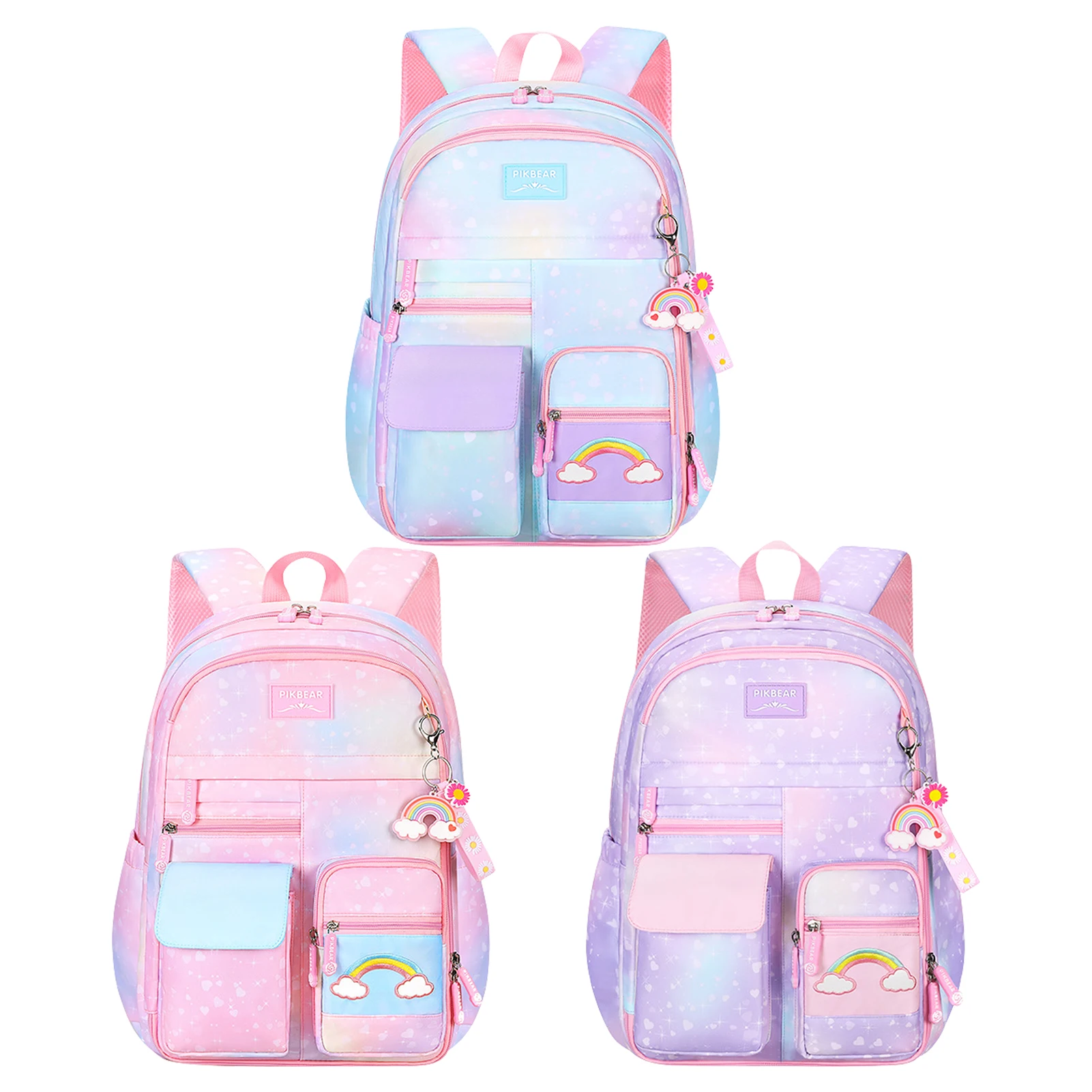 New Primary School Backpack Cute Colorful Bags For Girls Princess School Bags Waterproof Children Rainbow Series Schoolbags