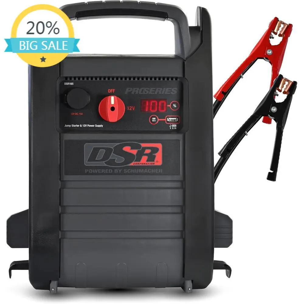 

Портативная электростанция 2200 Вт (пиковая мощность) 12В с цифровым дисплеем и мощными зажимами для запуска двигателя