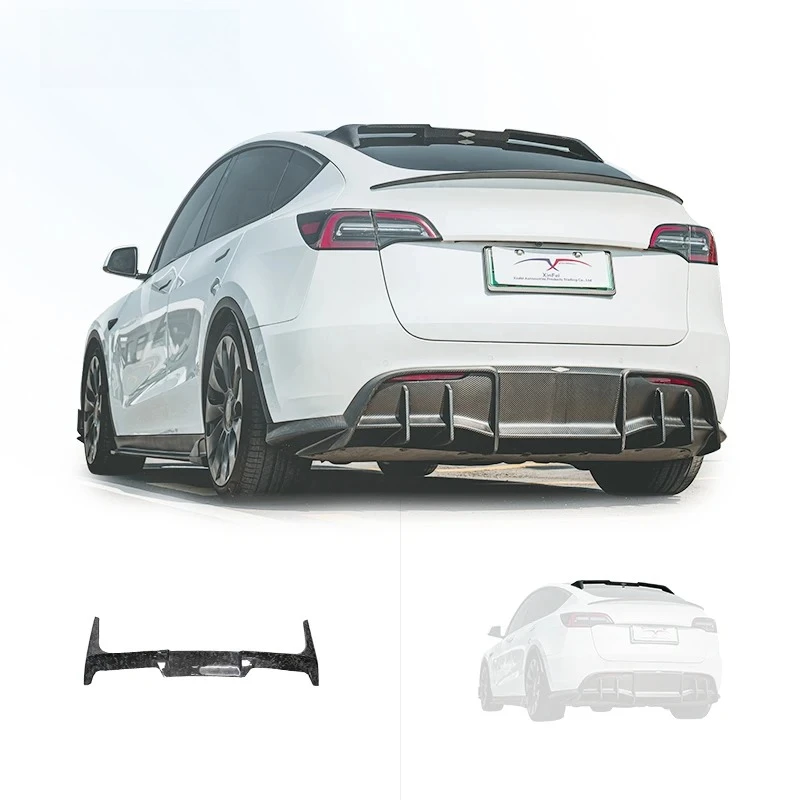 

For Tesla Model Y 2019 Body Kit Upgrade MIW Style High Quality Glossy Carbon Fiber Top Rear Spoiler Rear Wing Car Modification