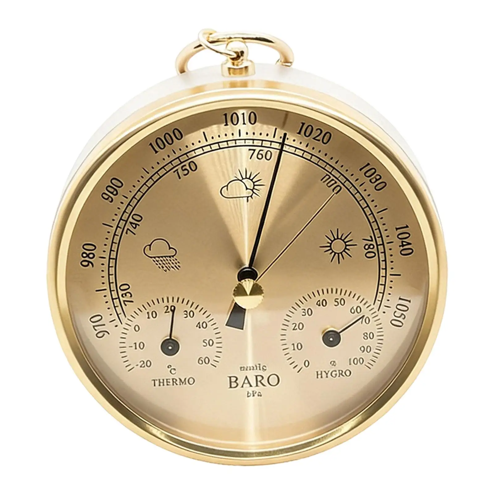 Hanging Metal Barometer Weather Station Multifunction 3 in 1 Thermometer Hygrometer Accurate Gauge for Bedroom Living Room