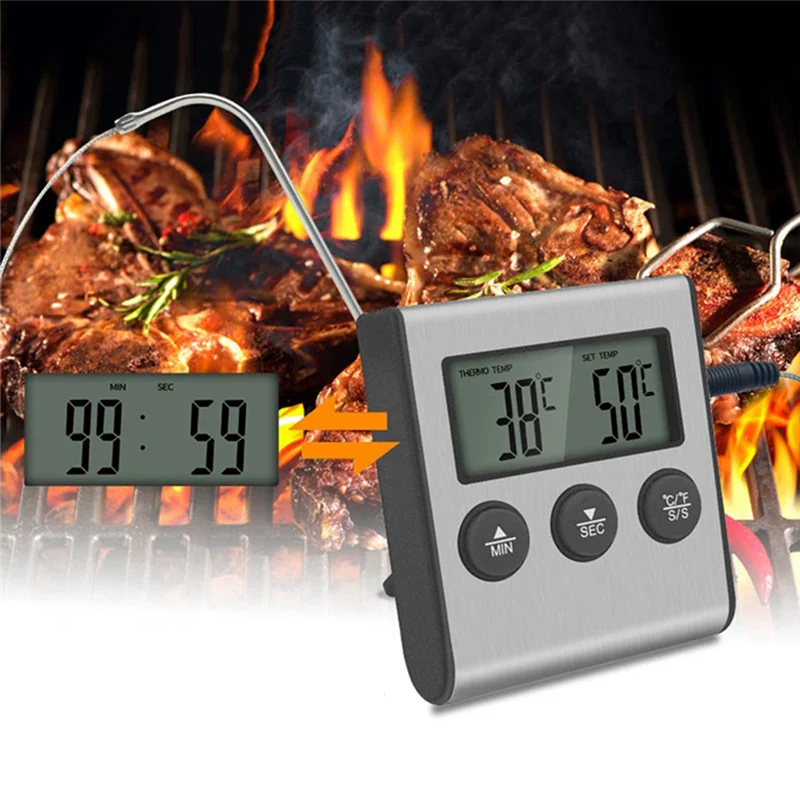 A45U Kitchen Digital Thermometer BBQ Oven Meat Grill Function Heat Meter Home Baking Household Cooking Temp