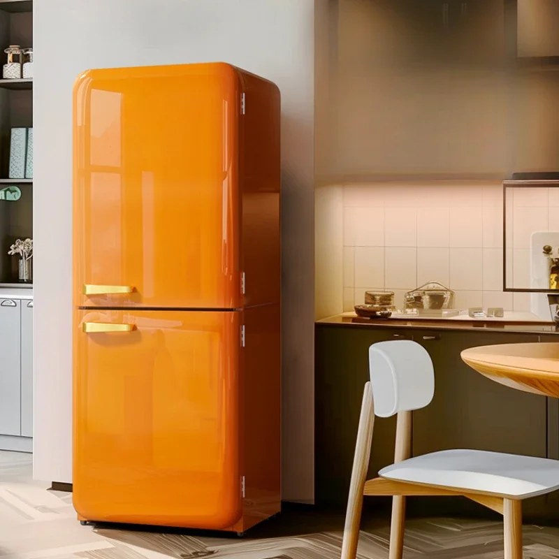 401L living room Max double door retro refrigerator, home embedded large capacity color