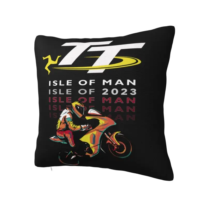 Motorcycle Sports Isle Of Man TT Races Throw Pillow Case Sofa Luxury Cushion Cover Soft Pillowcase