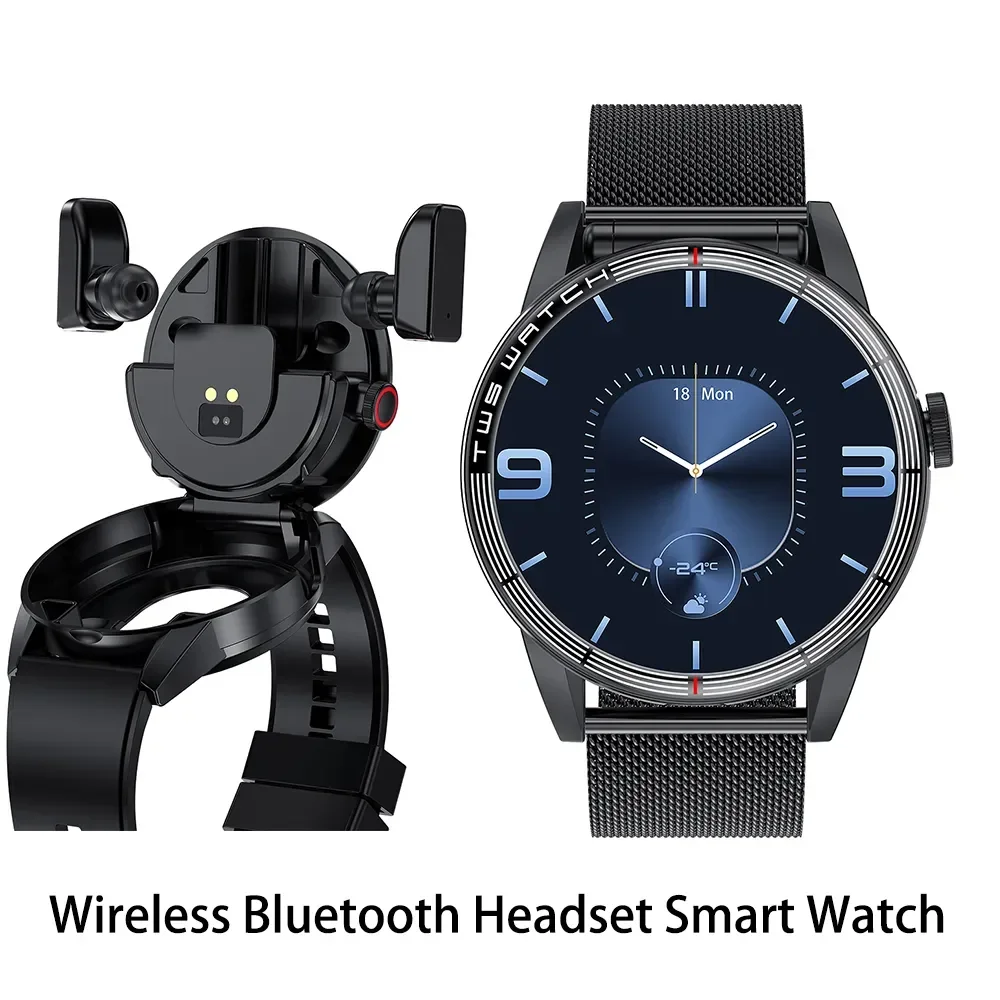 Smart Watch Earbuds 2 in 1 TWS Bluetooth Earphone Heart Rate Blood Pressure Monitor Sport Watch Men Fitness Watch for ios Watch