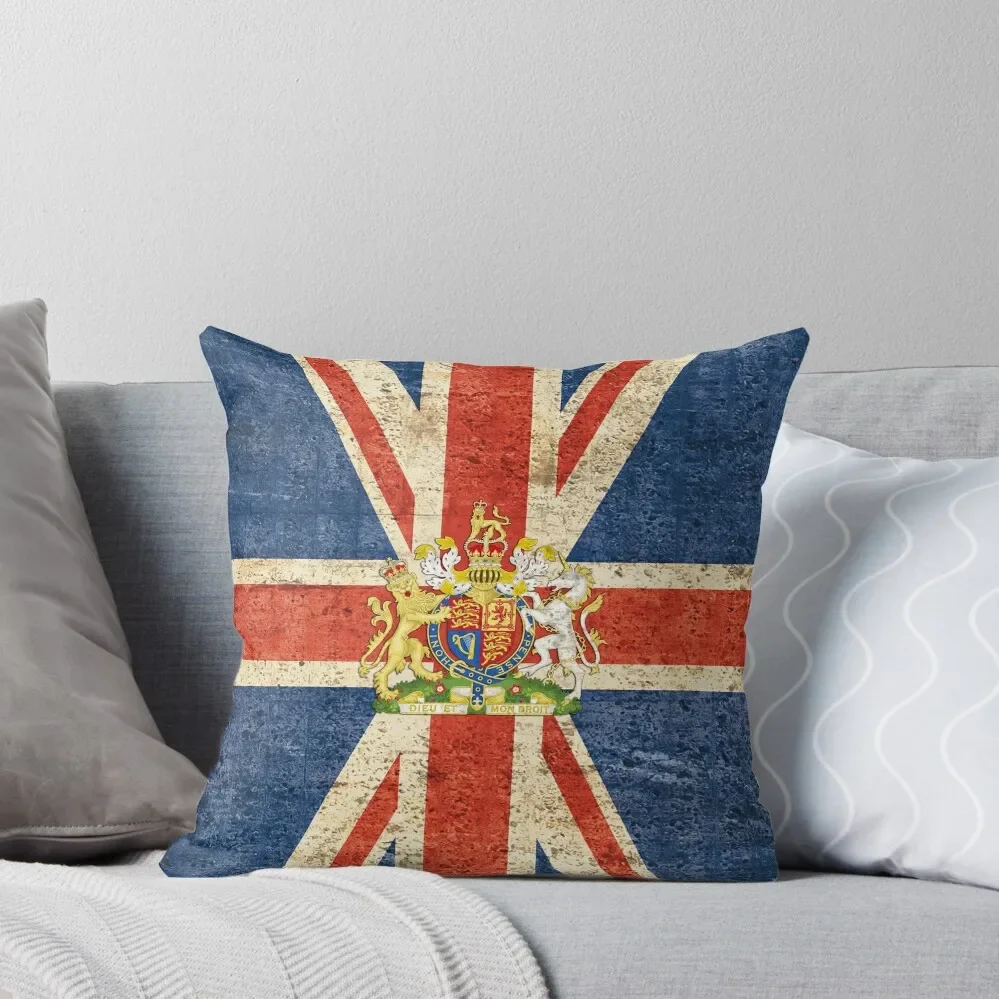 

Flag of United Kingdom and Royal coat of arms of United Kingdom, Throw Pillow sleeping pillows pillow cover luxury pillow