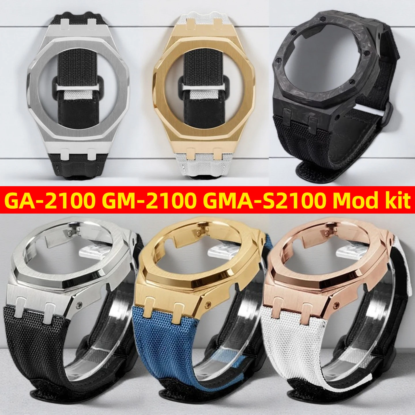 kit-de-modification-pour-casio-ga-2100-2110-b2100-gm-2100-gbm2100-gma-s2100-ga2100-boitier-en-acier-inoxydable-et-bracelet-en-nylon-pieces-de-rechange-pour-montre