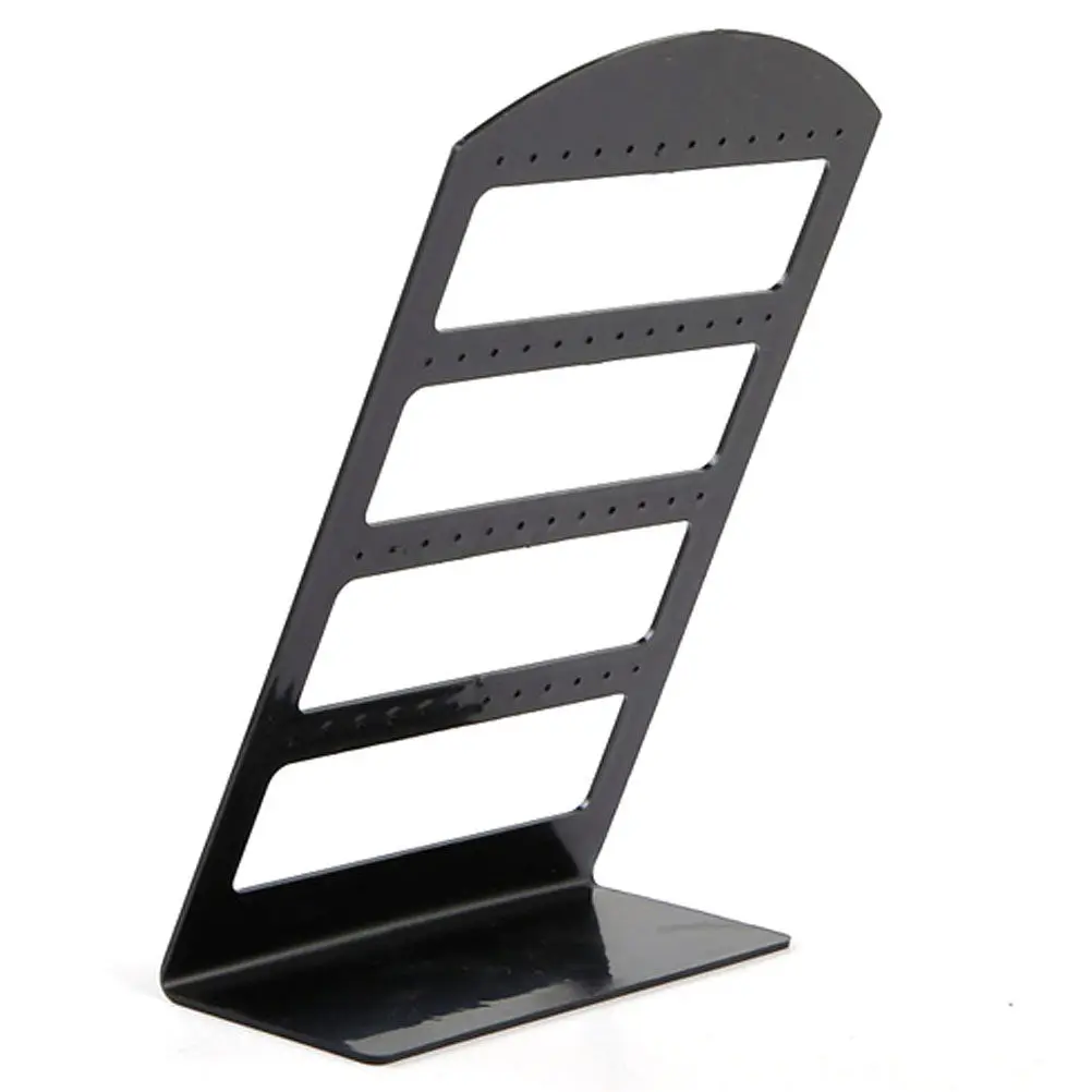 

12Pairs Plastic Earring Display Board Black 4-Tier 24 Holes Jewelry Organizer Stand for Home Store Use Earring Display Rack