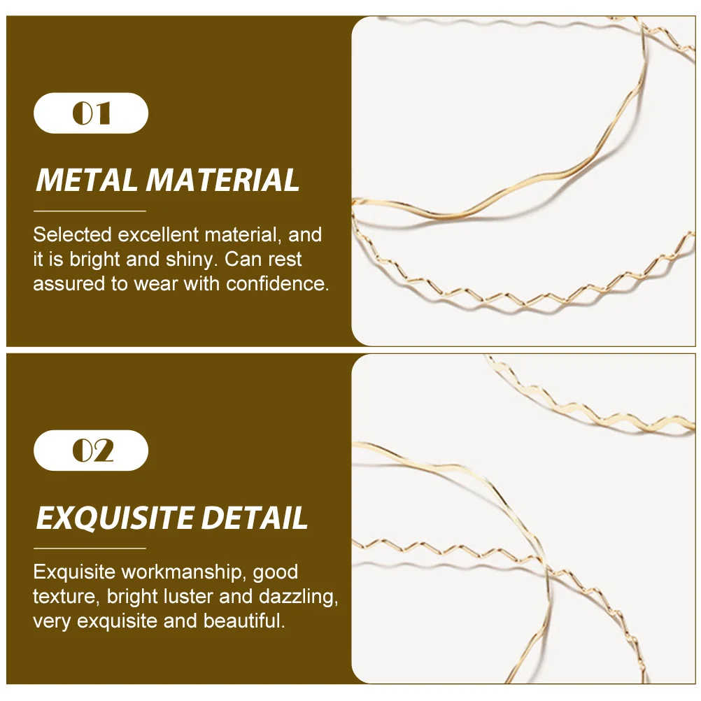 

6 шт. шикарных металлических ободков для волос, гладкие металлические повязки на голову для женщин, элегантные модные аксессуары для волос, стильные украшения для головы для фестивалей и мероприятий