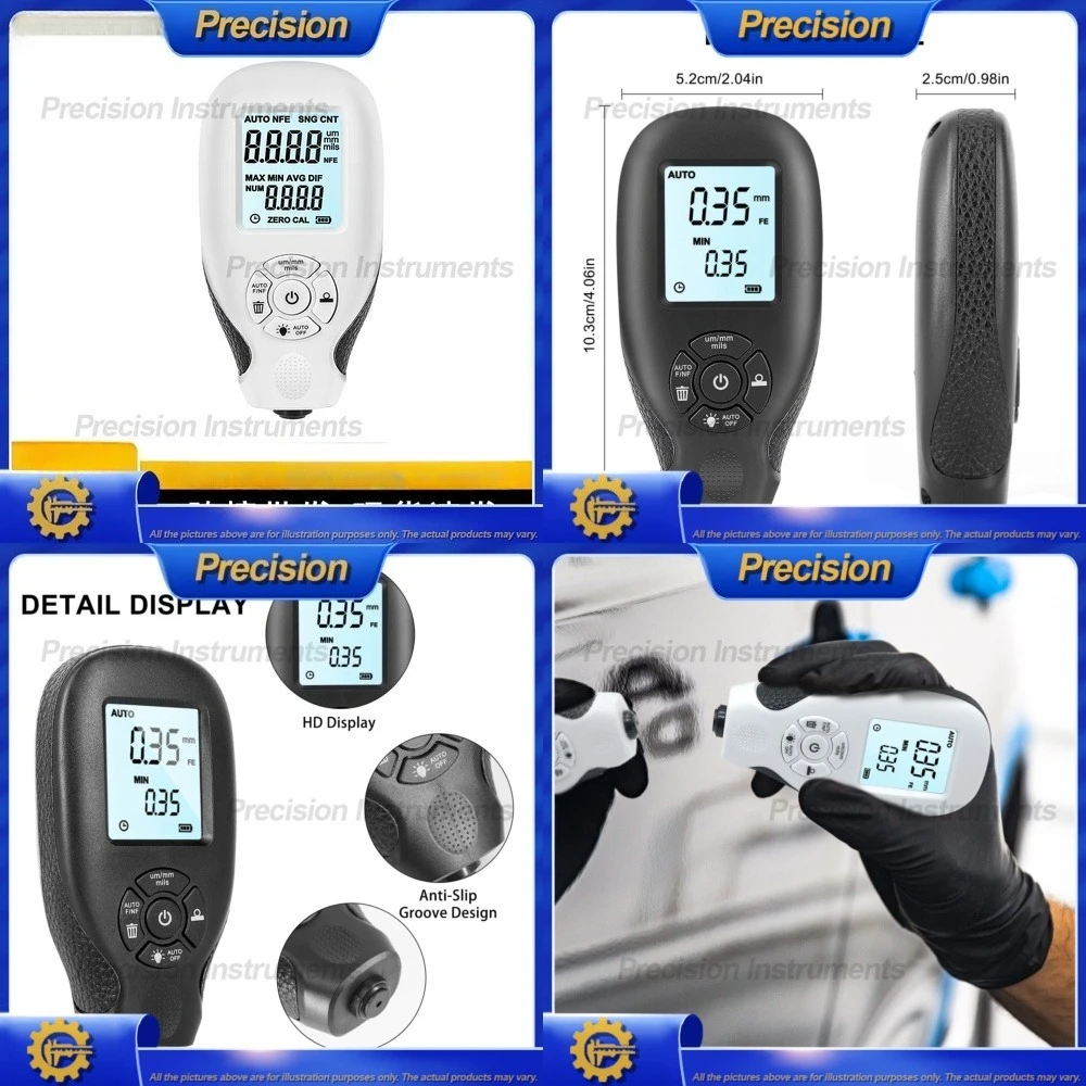 

Цифровой толщиномер 2026 для измерения толщины краски, покрытий и пленок, высокоточный прибор для неразрушающего контроля