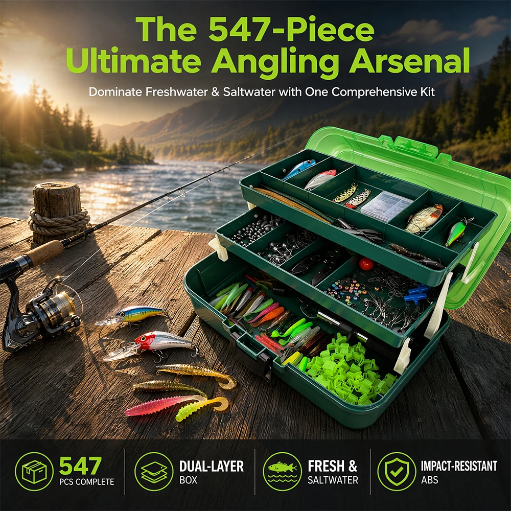 547PCS Fishing Tackle Set Lure - Fishing Hook Box ulasan dan harga