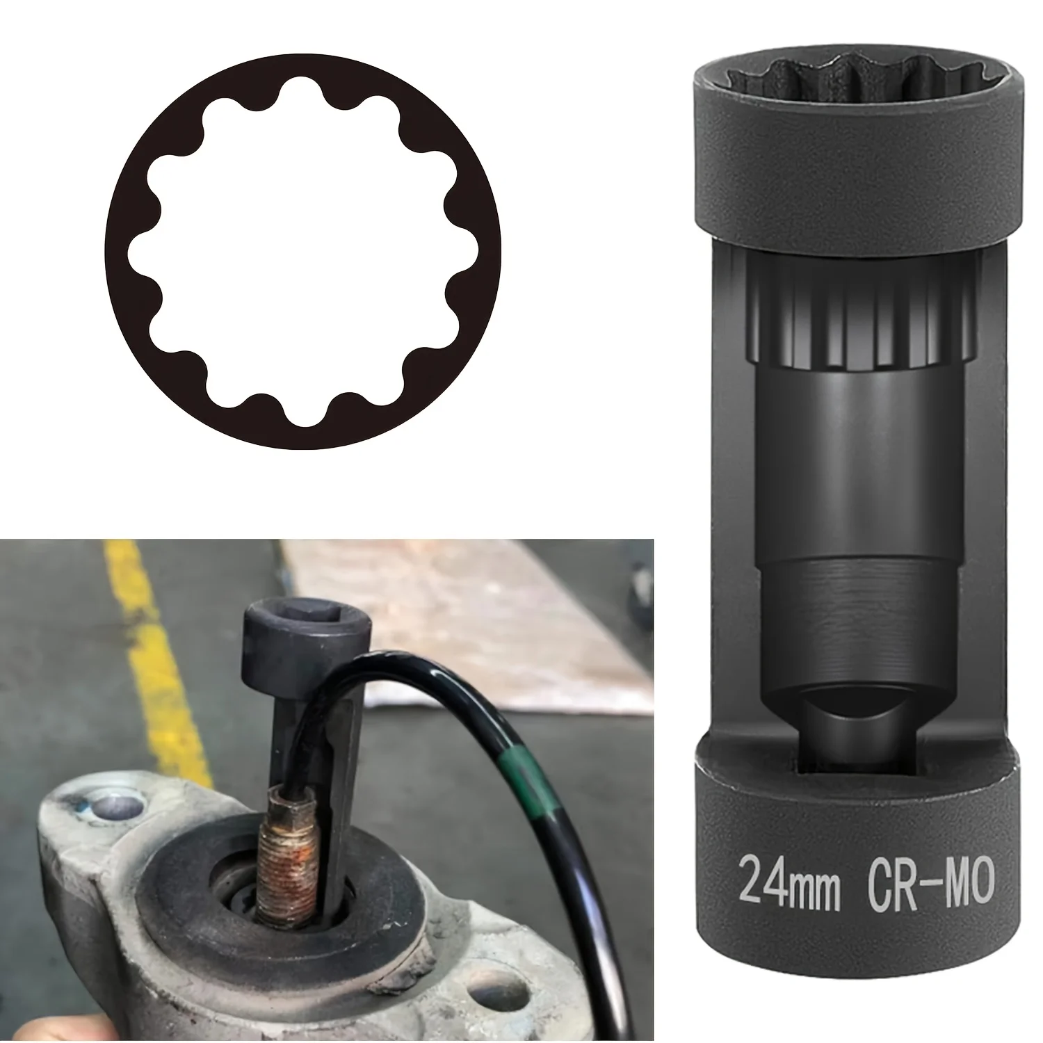 6pcs Strut Nut Socket 16mm18mm 19mm 21mm 22mm 24mm with 12 Point 1/2