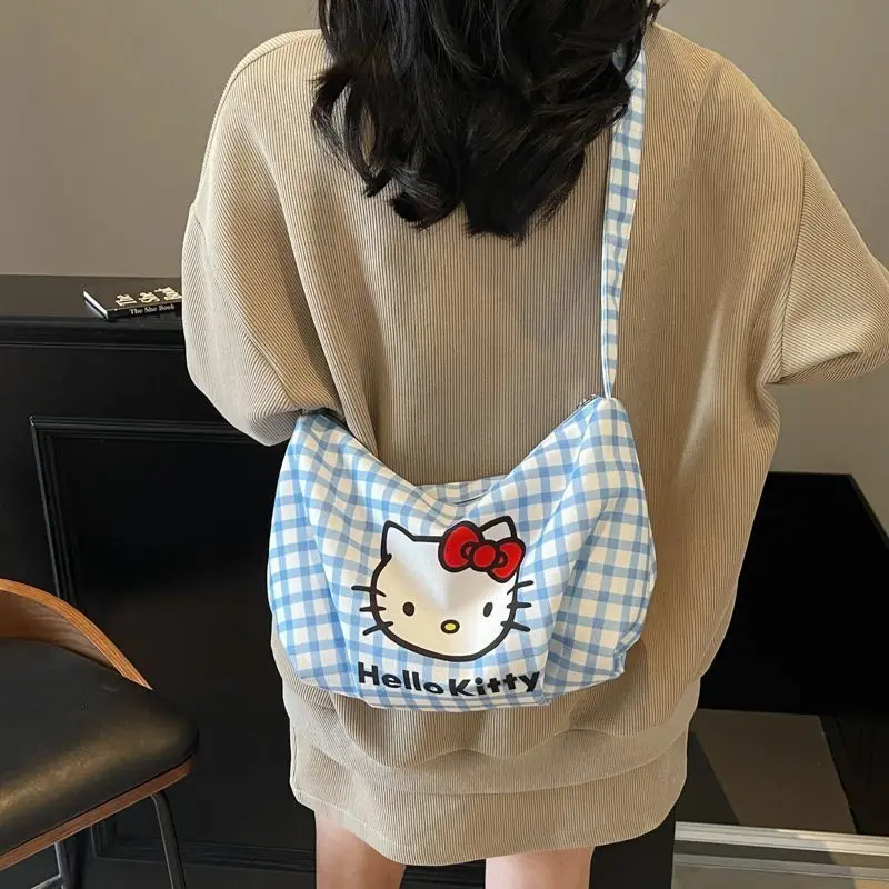 Kawaii Hello Kitty Sanrio Student Cartoon Large Capacity Handbag Children Storage Bag Zero Wallet Birthday Gift for Girls
