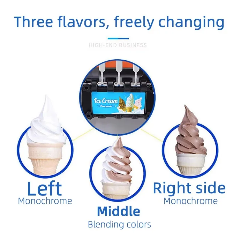 Automatic Commercial Table Top 3 Flavors Yogurt Ice Cream Making Soft Serve Ice Cream Machine