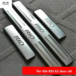 4PCS/LOT Stainless Steel For KIA RIO 2 3 MK2 MK3 Sedan Hatchback  Welcome Scuff Plate Cover Door Sill Pedal