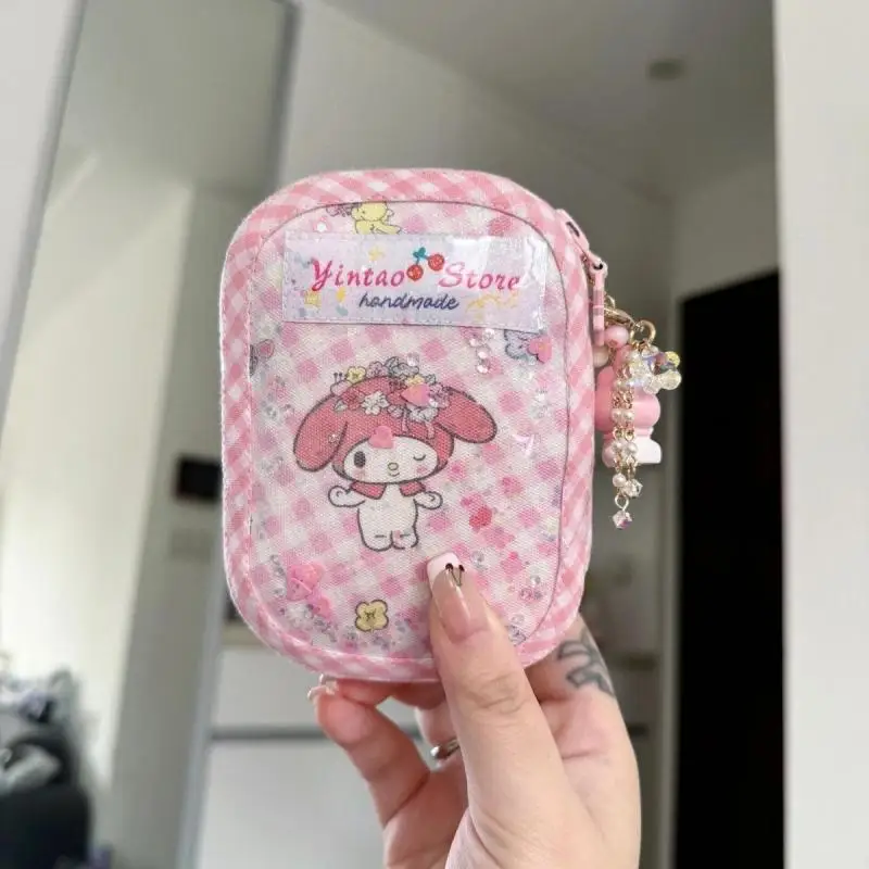 

Kawaii Cute Sanrio Mymelody Coin Purse Student Flowing Sand Card Bag Portable Storage Bag Anime Cartoon Gifts Girlfriend Gifts