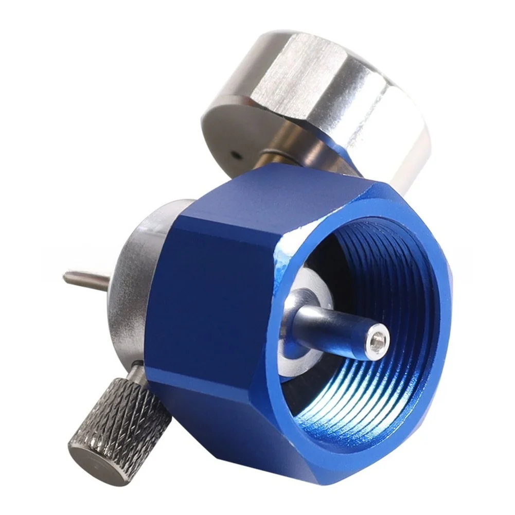 Propane Refill Adapter Blue Propane Gas Valve Adapter With Pressure Gauge And Bleeder Switch Use With Propane Camping Tank