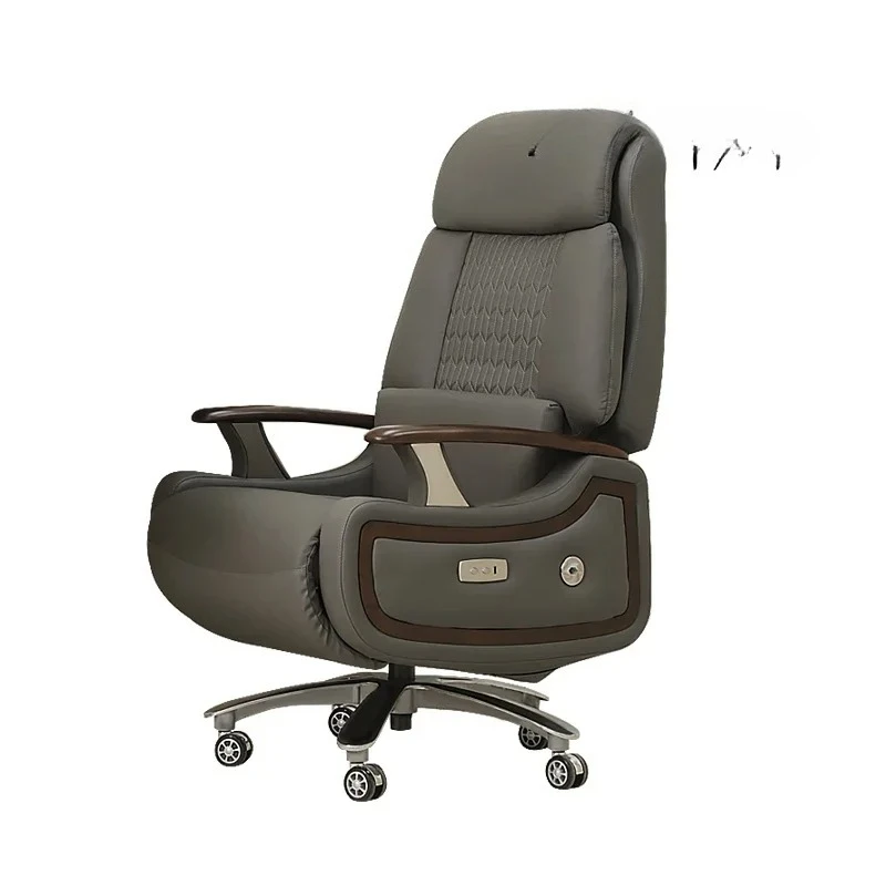 

Ebony electric office chair comfortable reclining leather home computer chair massage boss chair