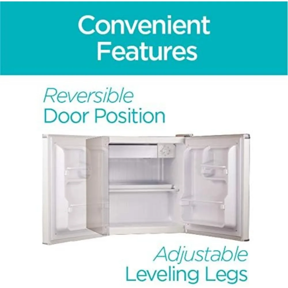 BCRK17W Compact Refrigerator Energy Star Single Door Mini Fridge with Freezer, 1.7 Cubic Ft., White